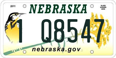 NE license plate 1Q8547