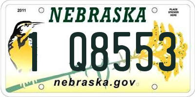 NE license plate 1Q8553