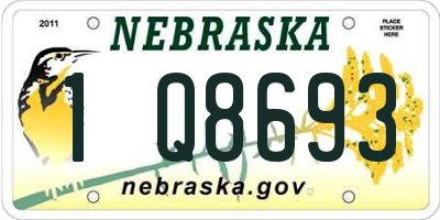NE license plate 1Q8693