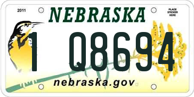 NE license plate 1Q8694
