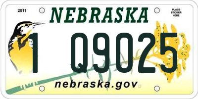 NE license plate 1Q9025