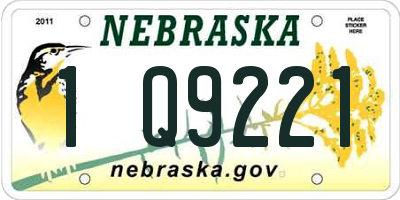 NE license plate 1Q9221