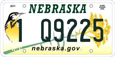 NE license plate 1Q9225