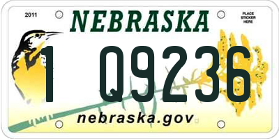 NE license plate 1Q9236