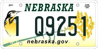 NE license plate 1Q9251