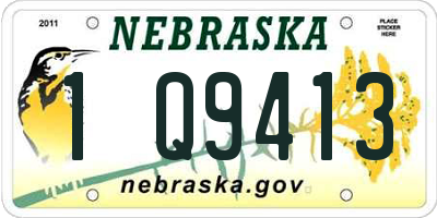 NE license plate 1Q9413