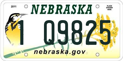 NE license plate 1Q9825