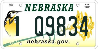 NE license plate 1Q9834