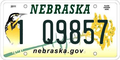 NE license plate 1Q9857