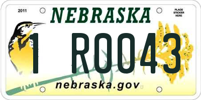 NE license plate 1R0043