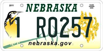 NE license plate 1R0257