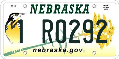 NE license plate 1R0292