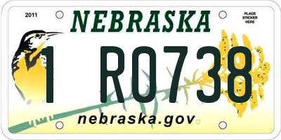 NE license plate 1R0738