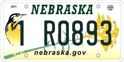 NE license plate 1R0893