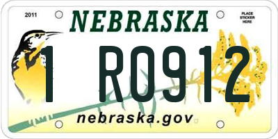 NE license plate 1R0912