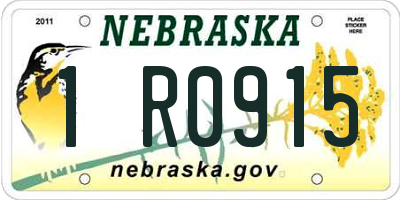 NE license plate 1R0915