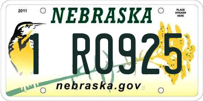 NE license plate 1R0925