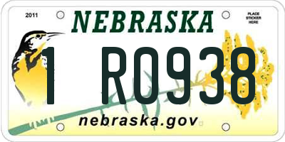 NE license plate 1R0938