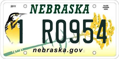 NE license plate 1R0954