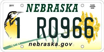 NE license plate 1R0966