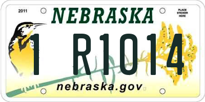 NE license plate 1R1014