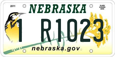 NE license plate 1R1023