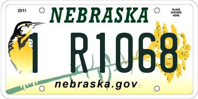 NE license plate 1R1068