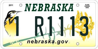 NE license plate 1R1113