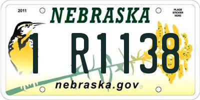 NE license plate 1R1138