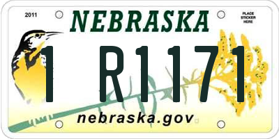 NE license plate 1R1171