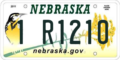 NE license plate 1R1210