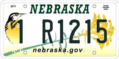 NE license plate 1R1215