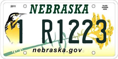 NE license plate 1R1223