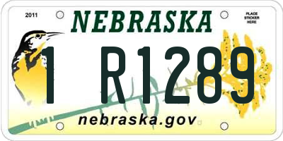 NE license plate 1R1289