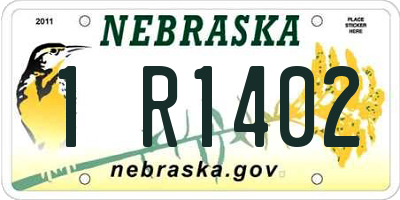 NE license plate 1R1402