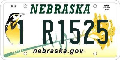 NE license plate 1R1525