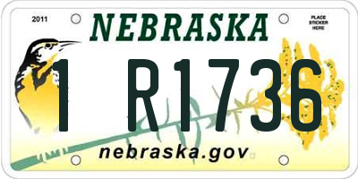 NE license plate 1R1736