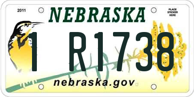 NE license plate 1R1738