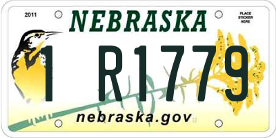 NE license plate 1R1779