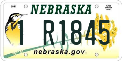 NE license plate 1R1845