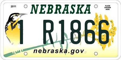 NE license plate 1R1866