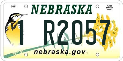 NE license plate 1R2057