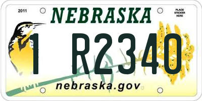 NE license plate 1R2340