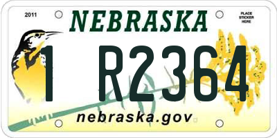 NE license plate 1R2364