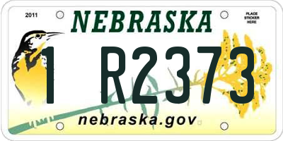 NE license plate 1R2373