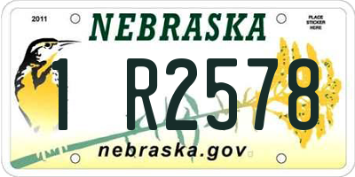 NE license plate 1R2578
