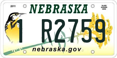 NE license plate 1R2759
