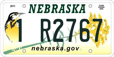 NE license plate 1R2767