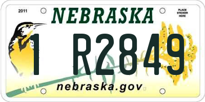 NE license plate 1R2849