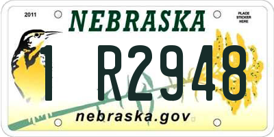 NE license plate 1R2948